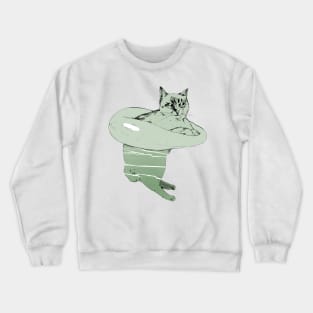 Swimming Cat Crewneck Sweatshirt